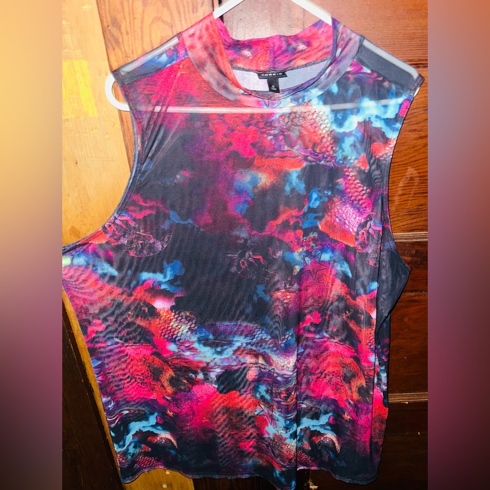 Torrid Multicolor Abstract Top